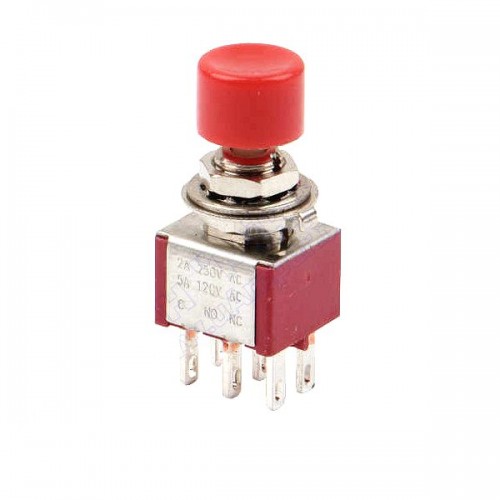 Кнопка PS-202 6pin з червоним ковпачком Кнопка PS-202 6pin з червоним ковпачком
